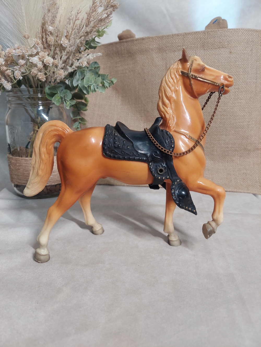 Vintage Breyer #P43 Fury Prancer Horse Model & Original Tack Decor 1950s